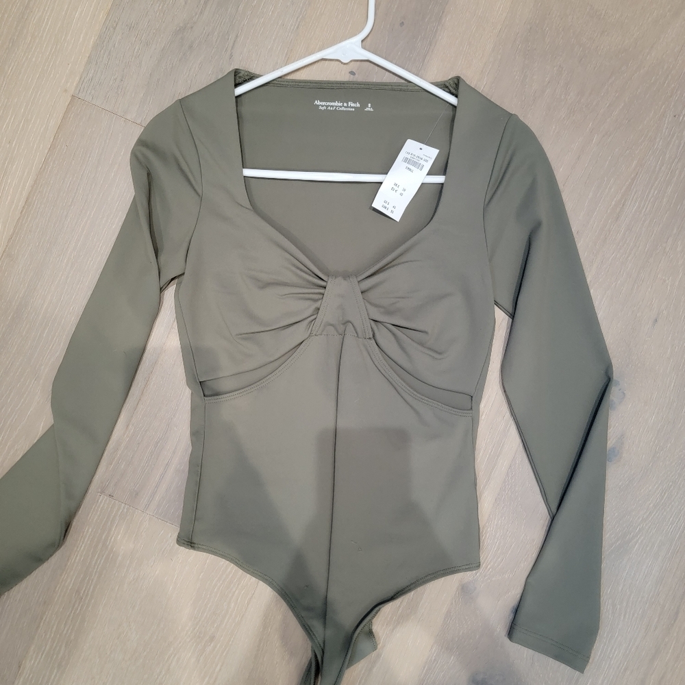 Abercrombie & Fitch olive cut out bodysuit - new with tags
